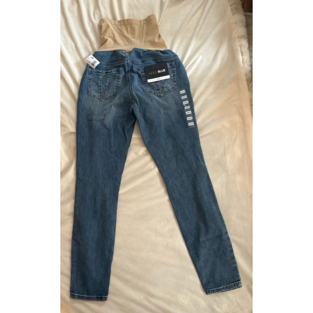 Indigo Blue Maternity Skinny Jeans Size Medium NWT - Picture 2 of 5